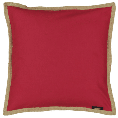20X20" SOLID COLOUR CANVAS CUSHION WITH JUTE TRIM - Image 3
